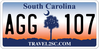 SC license plate AGG107