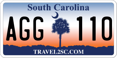 SC license plate AGG110