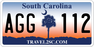 SC license plate AGG112
