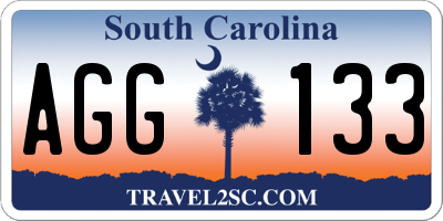 SC license plate AGG133