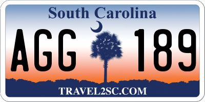SC license plate AGG189