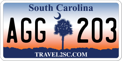 SC license plate AGG203