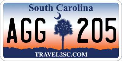 SC license plate AGG205