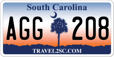 SC license plate AGG208