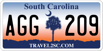 SC license plate AGG209