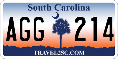 SC license plate AGG214