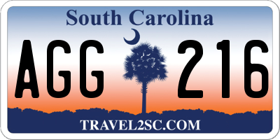 SC license plate AGG216