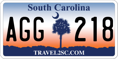 SC license plate AGG218