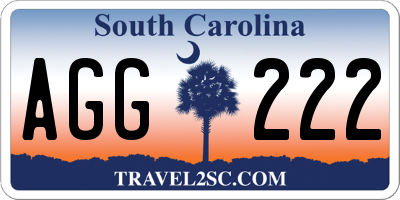 SC license plate AGG222