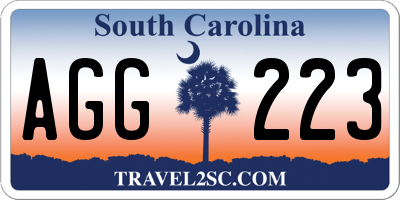 SC license plate AGG223