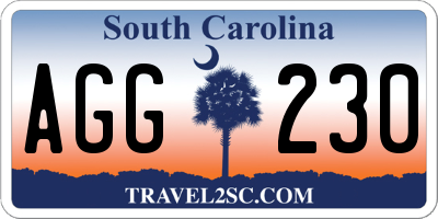 SC license plate AGG230