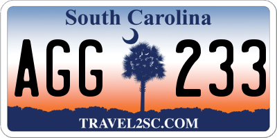 SC license plate AGG233