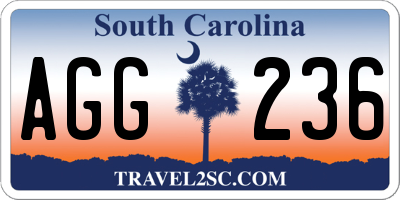 SC license plate AGG236