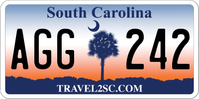 SC license plate AGG242