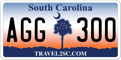 SC license plate AGG300