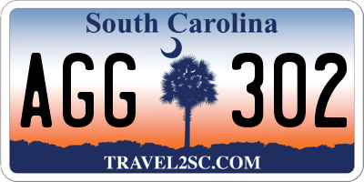 SC license plate AGG302