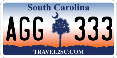 SC license plate AGG333