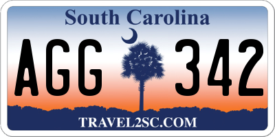 SC license plate AGG342