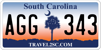 SC license plate AGG343