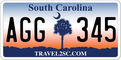 SC license plate AGG345