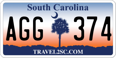 SC license plate AGG374