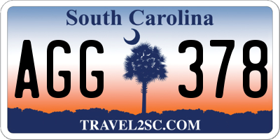 SC license plate AGG378