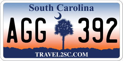 SC license plate AGG392