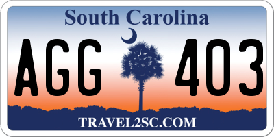 SC license plate AGG403