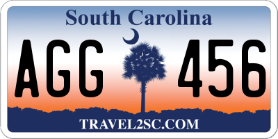 SC license plate AGG456