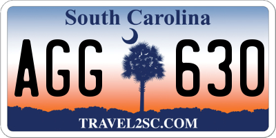 SC license plate AGG630