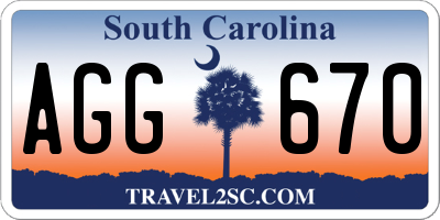 SC license plate AGG670