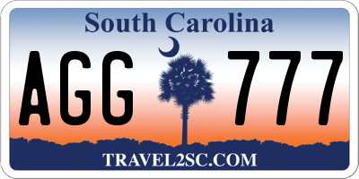 SC license plate AGG777
