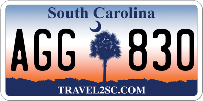 SC license plate AGG830