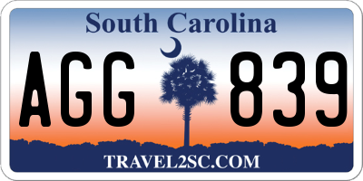 SC license plate AGG839