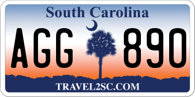 SC license plate AGG890