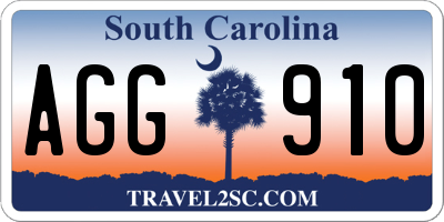 SC license plate AGG910