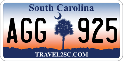 SC license plate AGG925