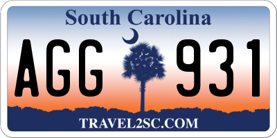 SC license plate AGG931