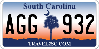 SC license plate AGG932