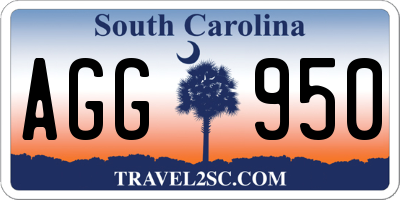 SC license plate AGG950