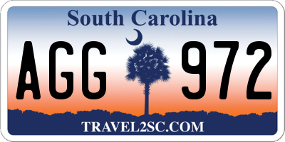 SC license plate AGG972