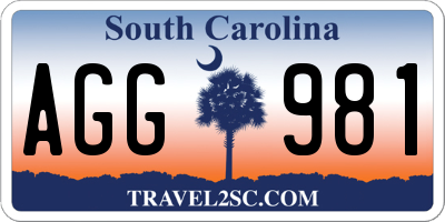 SC license plate AGG981