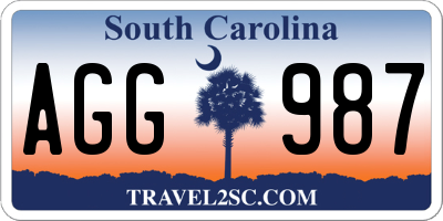 SC license plate AGG987
