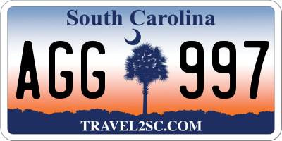 SC license plate AGG997