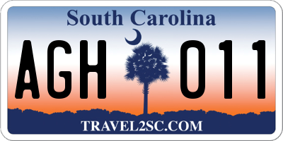 SC license plate AGH011