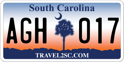 SC license plate AGH017