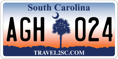 SC license plate AGH024