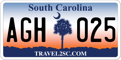 SC license plate AGH025