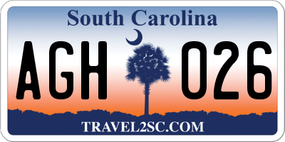 SC license plate AGH026