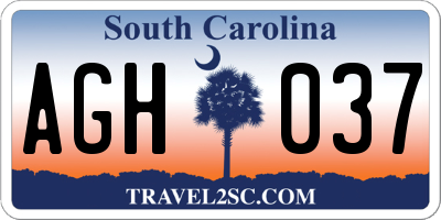 SC license plate AGH037